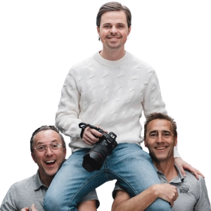 Gruppfoto på Ready4work personalen och fotografen Oskar